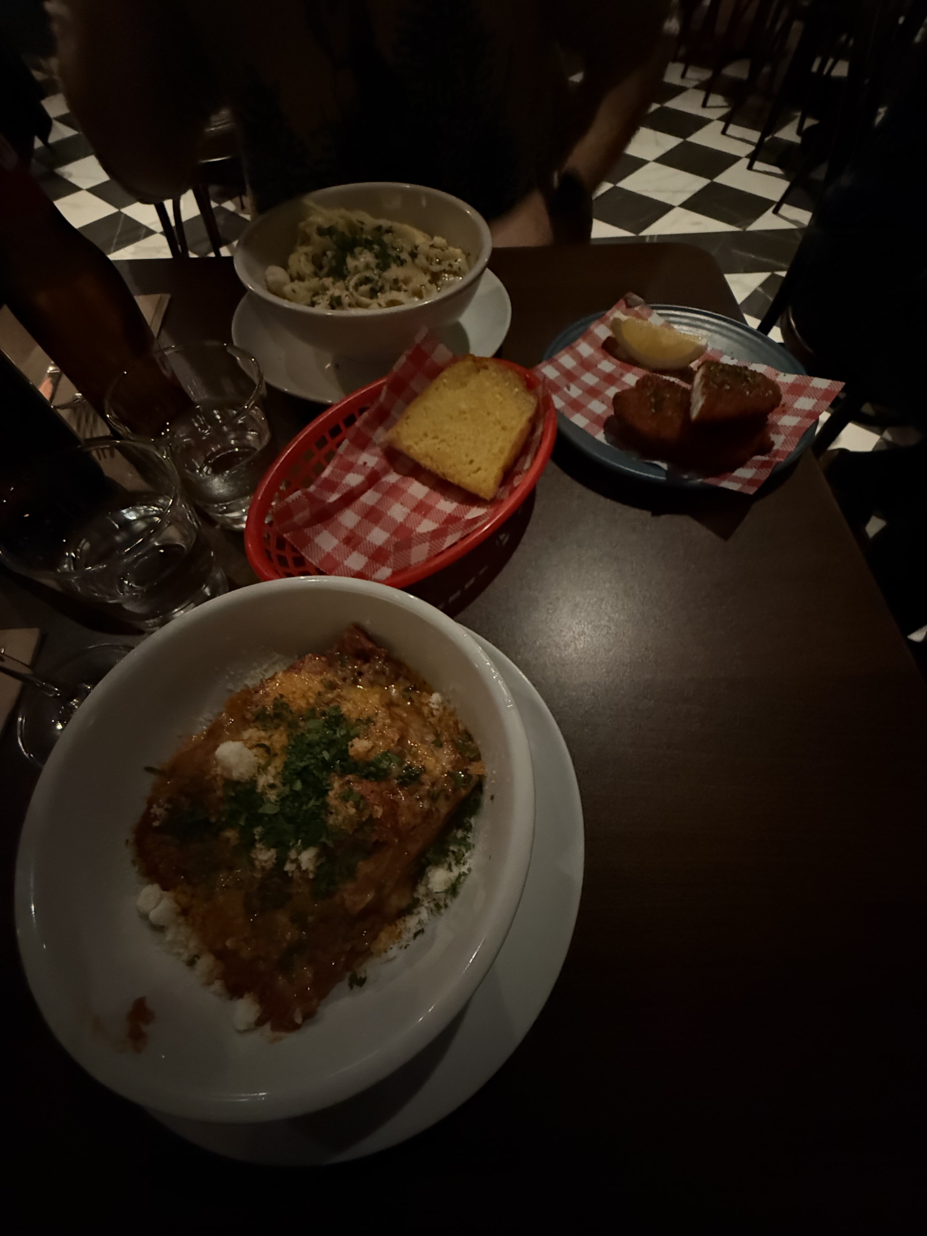 Pasta dinner at retaurant